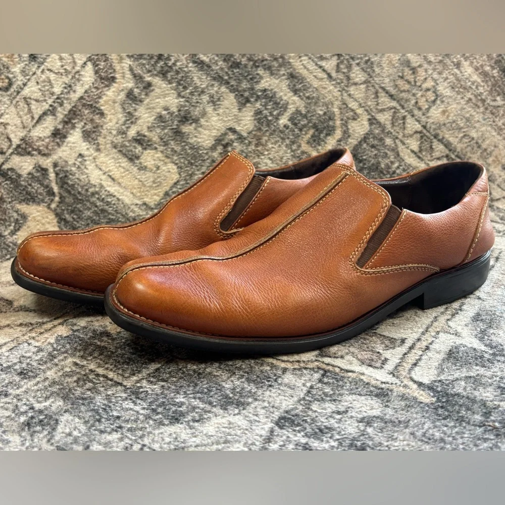 Johnston and Murphy J&M‎ Flex Brown Leather Slip-On Dress Shoes Men’s Size 10.5